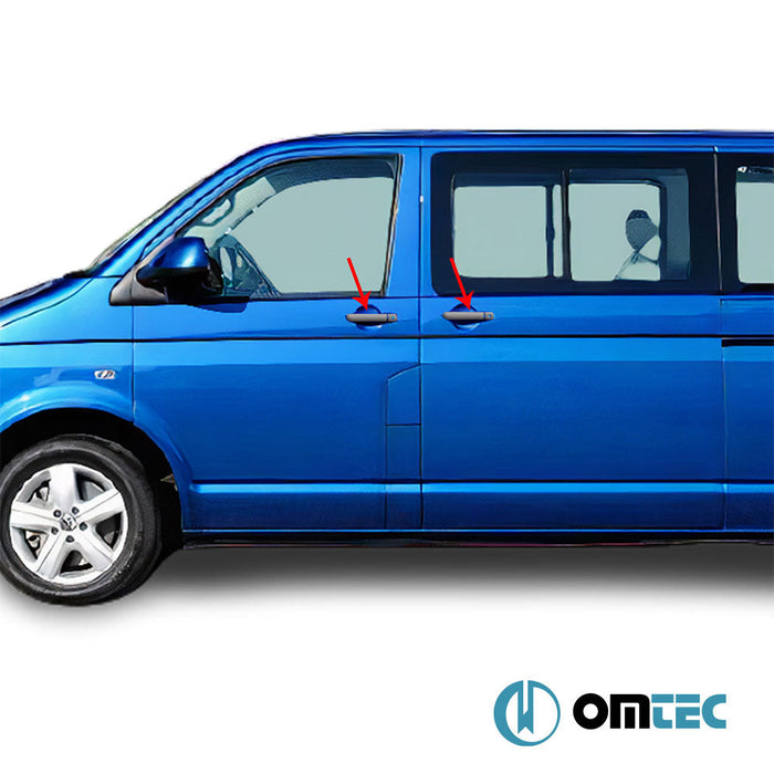 Deco Kapı Kolu 4 Kapı 8 Prç. (H1) Paslanmaz Çelik (Siyah) - Volkswagen T5 Multivan - VAN T5 - (2003 - 2015)