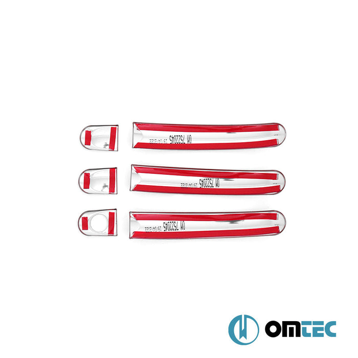 Deco Kapı Kolu 3 Kapı 6 Prç. (H1) Paslanmaz Çelik (Parlak) - Volkswagen T5 Transporter - VAN T5 - (2003 - 2015)