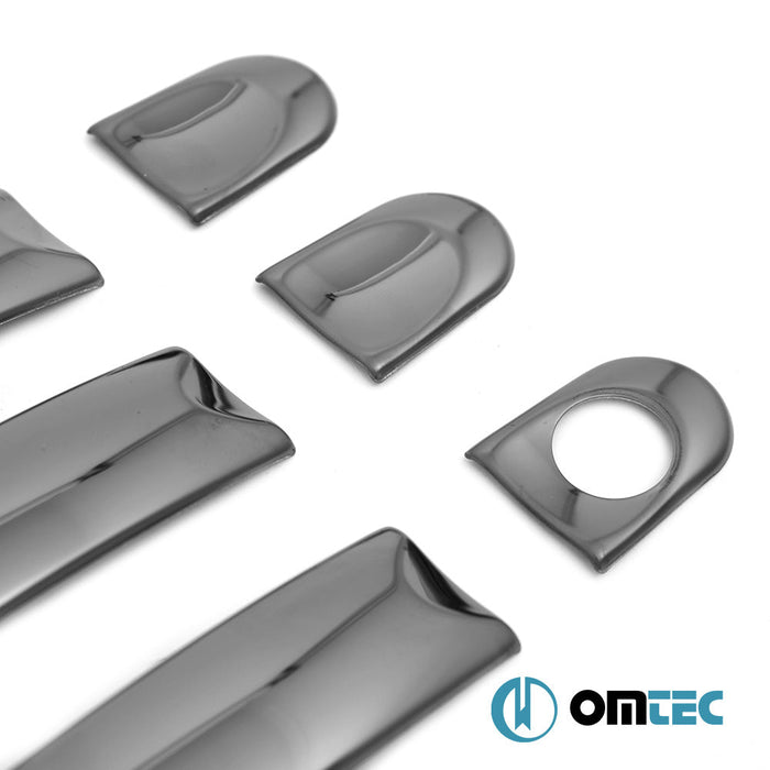 Deco Kapı Kolu 3 Kapı 6 Prç. (H1) Paslanmaz Çelik (Siyah) - Volkswagen T5 Multivan - VAN T5 - (2003 - 2015)