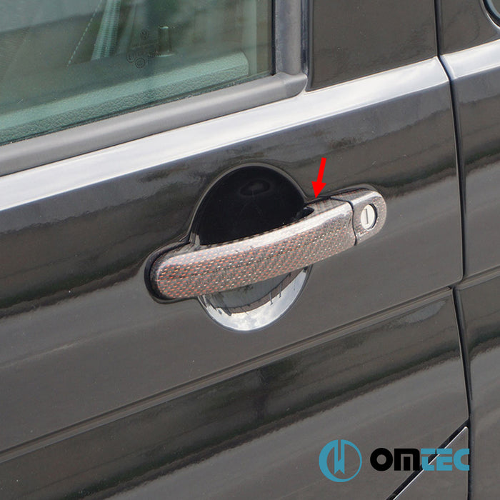 Kapı Kolu 4 Kapı 8 Prç. (H2) (Kırmızı - Karbon) - Volkswagen T5 Multivan - VAN T5 - (2003 - 2015)