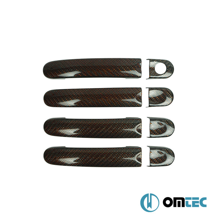 Kapı Kolu 4 Kapı 8 Prç. (H2) (Kırmızı - Karbon) - Volkswagen T6 Transporter - VAN T6 - (2015 - 2024)