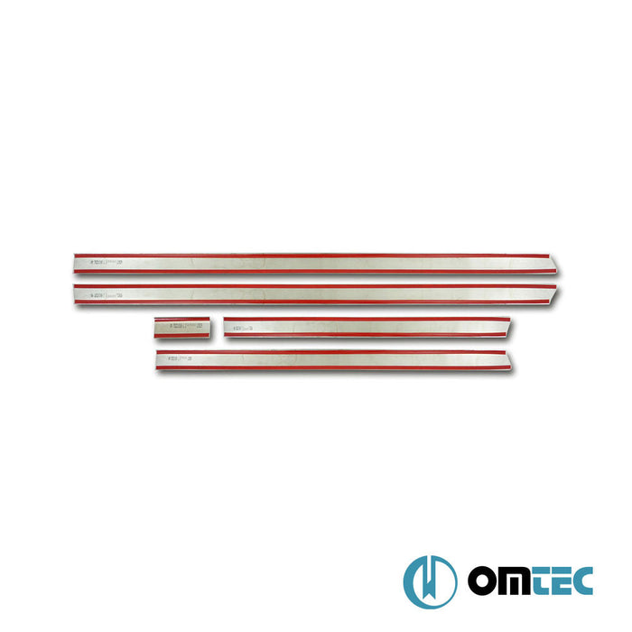 Yan Kapı Çıtası 5 Prç. Paslanmaz Çelik (Parlak) (L1. - LHD - Tek Sürgülü) - Volkswagen T6 Multivan - VAN T6 - (2015 - 2022)