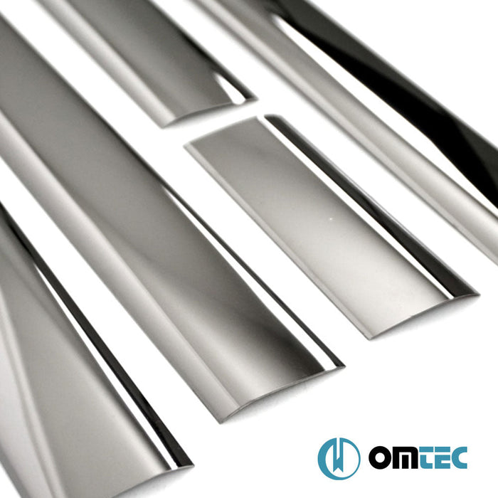 Yan Kapı Çıtası 5 Prç. Paslanmaz Çelik (L1. - LHD - Tek Sürgülü - Siyah) - Volkswagen T5 Multivan - VAN T5 - (2003 - 2015)