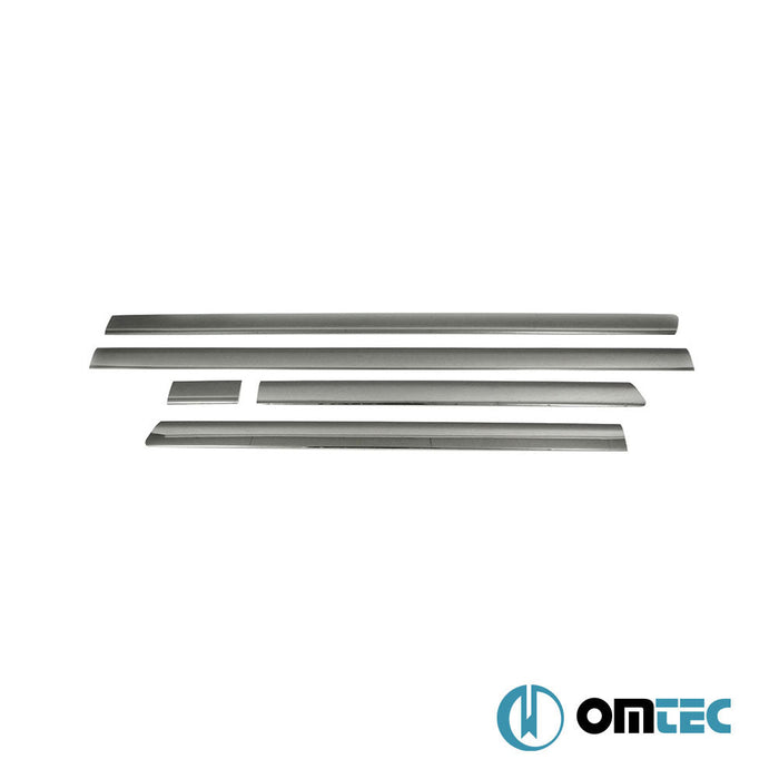 Yan Kapı Çıtası 5 Prç. Paslanmaz Çelik (L1. - LHD - Tek Sürgülü - Siyah) - Volkswagen T6 Multivan - VAN T6 - (2015 - 2022)