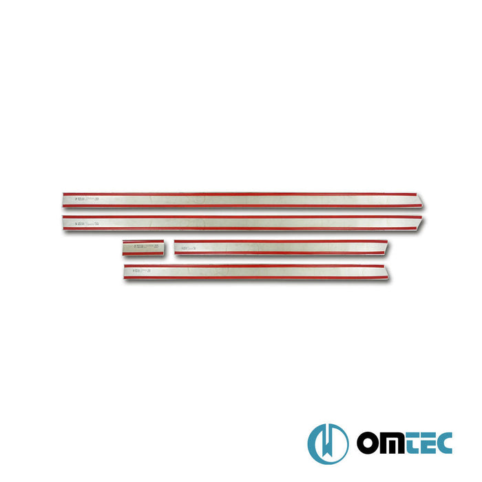 Yan Kapı Çıtası 5 Prç. Paslanmaz Çelik (L1. - LHD - Tek Sürgülü - Siyah) - Volkswagen T6 Multivan - VAN T6 - (2015 - 2022)