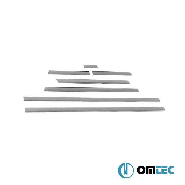 Yan Kapı Çıtası 7 Prç. Paslanmaz Çelik (Parlak) (L2. - RHD/LHD - Tek Sürgülü) - Volkswagen T6 Transporter - VAN T6 - (2015 - 2022)