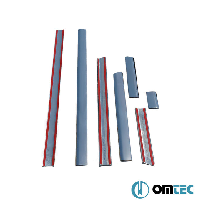 Yan Kapı Çıtası 7 Prç. Paslanmaz Çelik (Parlak) (L2. - RHD/LHD - Tek Sürgülü) - Volkswagen T6 Transporter - VAN T6 - (2015 - 2022)