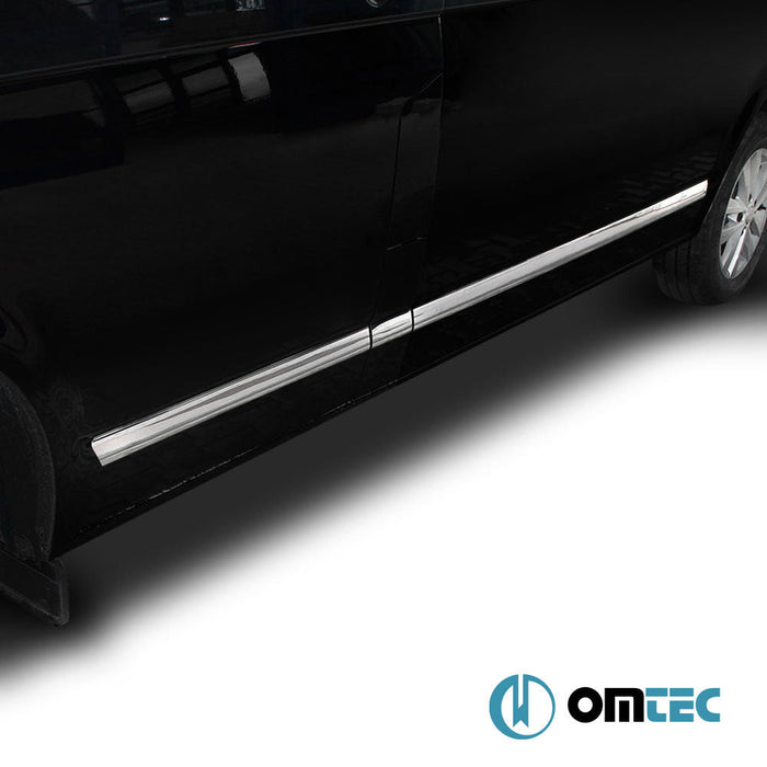 Yan Kapı Çıtası 7 Prç. Paslanmaz Çelik (Parlak) (L2. - RHD/LHD - Tek Sürgülü) - Volkswagen T6 Caravelle - VAN T6 - (2015 - 2022)