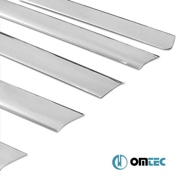 Yan Kapı Çıtası 7 Prç. Paslanmaz Çelik (Parlak) (L2. - RHD/LHD - Tek Sürgülü) - Volkswagen T6 Caravelle - VAN T6 - (2015 - 2022)