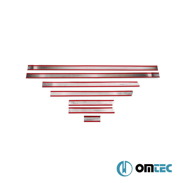 Yan Kapı Çıtası 7 Prç. Paslanmaz Çelik (Siyah) (L2. - RHD/LHD - Tek Sürgülü) - Volkswagen T6 Transporter - VAN T6 - (2015 - 2022)