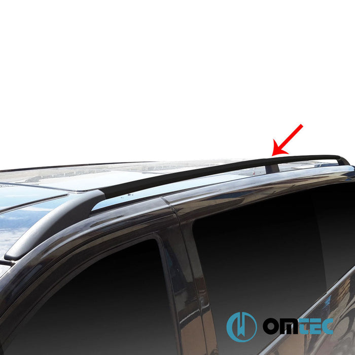 Portbagaj Tavan Çıtası (Solid - Vidalı Montaj) Siyah 2 Prç. Alu. (L1) - Volkswagen T5 Multivan - VAN T5 - (2003 - 2015)