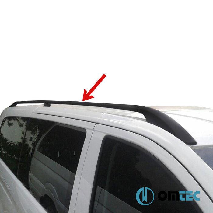 Portbagaj Tavan Çıtası (Solid - Vidalı Montaj) Siyah 2 Prç. Alu. (L1) - Volkswagen T6 Multivan - VAN T6 - (2015 - 2022)