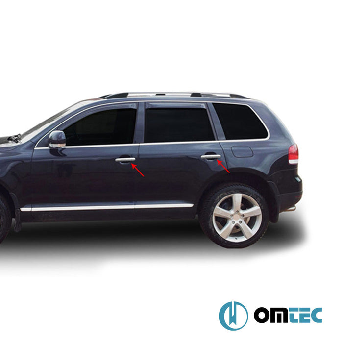 Kapı Kolu 4 Kapı 8 Prç. (H1) Paslanmaz Çelik (Parlak) - Volkswagen Touareg - SUV 7L - (2002 - 2010)