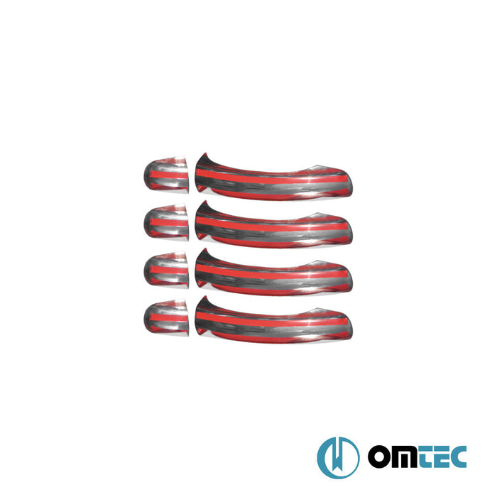 Kapı Kolu 4 Kapı 8 Prç. (H1) Paslanmaz Çelik (Parlak) - Volkswagen Touareg - SUV 7L - (2002 - 2010)