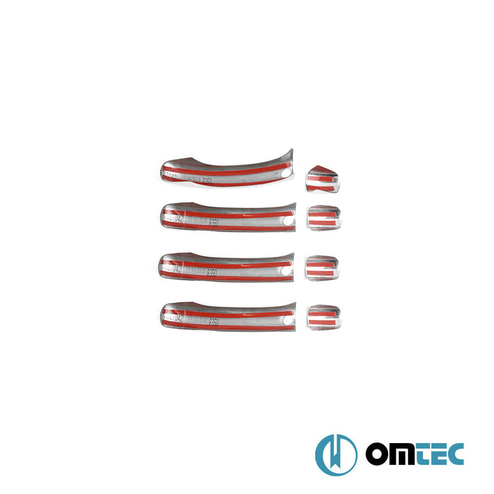 Kapı Kolu 4 Kapı 8 Prç. (H1S4) Paslanmaz Çelik (Parlak) (Keyless) - Volkswagen Touareg - SUV 7L - (2002 - 2010)