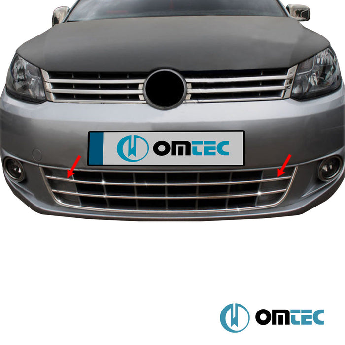 Ön Tampon Çerçevesi ve Çıtası Set 3 Prç. P.Çelik (Parlak) - Volkswagen Caddy - MVN 2K FL - (2010 - 2015)