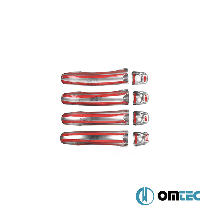 Kapı Kolu 4 Kapı 8 Prç. (H1) Paslanmaz Çelik (Parlak) - Volkswagen Amarok - PK 2H - (2010 - 2022)