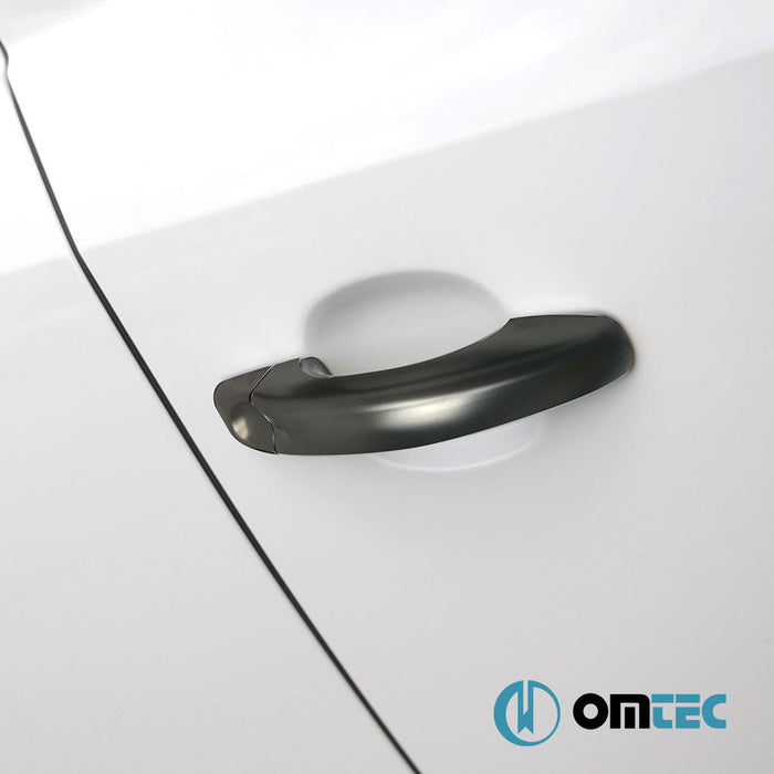 Kapı Kolu 4 Kapı 8 Prç. (H1) Paslanmaz Çelik (Siyah) - Volkswagen Amarok - PK 2H - (2010 - 2022)