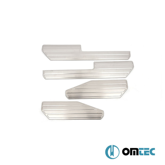 Line İç Kapı Eşiği 4 Prç. Paslanmaz Çelik (Taşlı) - Volkswagen Amarok - PK 2H - (2010 - 2022)