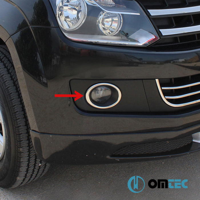 Sis Farı Çerçevesi 2 Prç. P.Çelik (Parlak) (Trendline) - Volkswagen Amarok - PK 2H PRE - FL - (2010 - 2012)