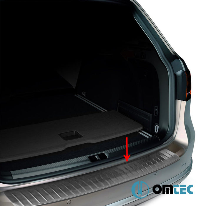 Arka Tampon Eşiği Paslanmaz Çelik (Siyah - Taşlı) - Volkswagen Passat - SW 3C(B7) - (2010 - 2015)