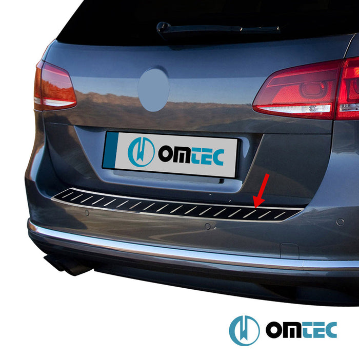 Karbon Folyolu Arka Tampon Eşiği Paslanmaz Çelik - Volkswagen Passat - SW 3C(B7) - (2010 - 2015)
