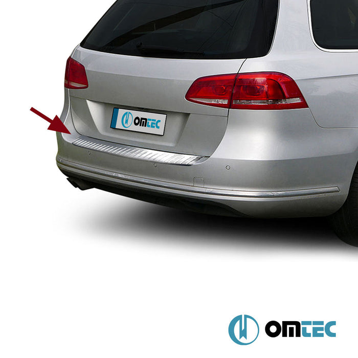 Arka Tampon Eşiği Paslanmaz Çelik (Taşlı) - Volkswagen Passat - SW 3C(B7) - (2010 - 2015)