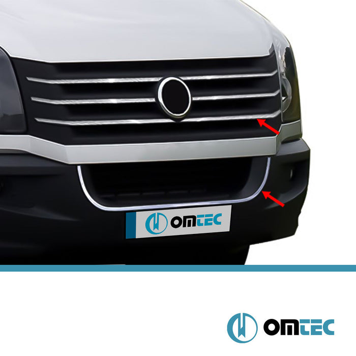 Ön Panjur 6 Prç. (Set) P.Çelik (Parlak) - Volkswagen Crafter - VAN 2E FL - (2012 - 2017)