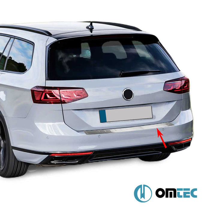 Arka Tampon Eşiği Paslanmaz Çelik (Taşlı) - Volkswagen Passat - SW 3G(B8) - (2015 - 2019)