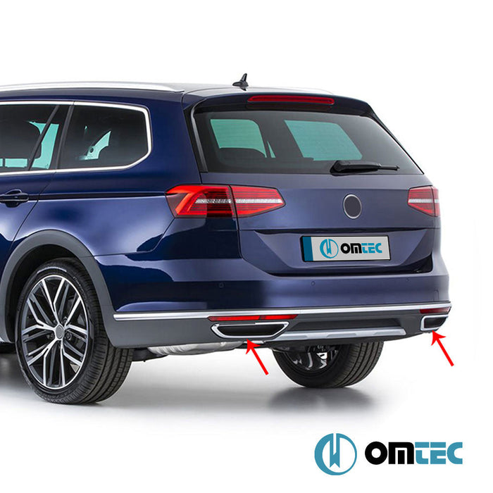 R - Line Egzoz Çerçevesi Paslanmaz (Parlak) - Volkswagen Passat - SD 3G(B8) - (2015 - 2019)