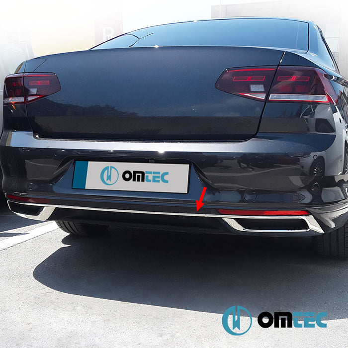 Egzoz Çerçevesi+Difüzör Çıtası 3 Prç. Paslanmaz (Parlak) - Volkswagen Passat - SD 3G(B8,5) - (2019 - )