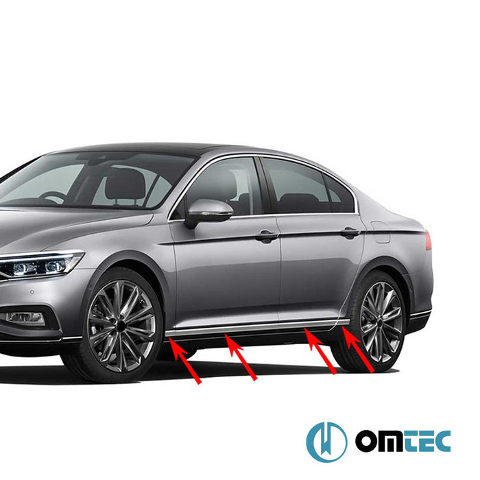 Yan Kapı Çıtası 8 Prç. Paslanmaz Çelik (Parlak) - Volkswagen Passat - SD 3G(B8) - (2015 - 2019)