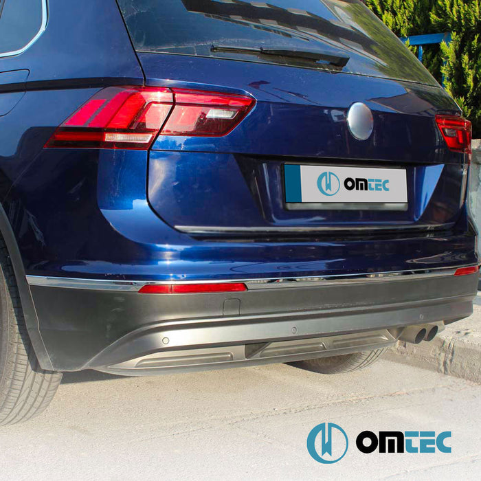 Arka Tampon Çıtası 3 Prç. Paslanmaz (Parlak) - Volkswagen Tiguan - SUV AD PRE - FL - (2016 - 2020)