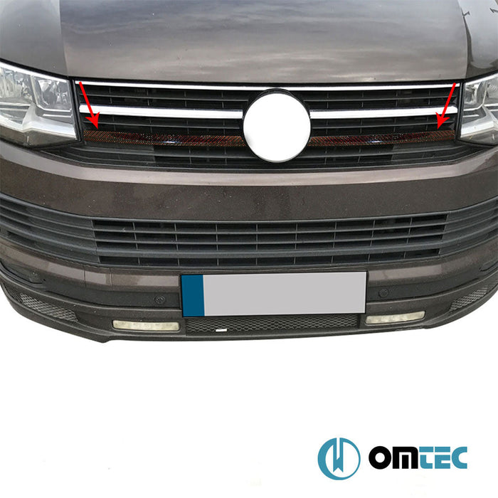 Ön Panjur 2 Prç.(Karbon - Kırmızı) - Volkswagen T6 Multivan - VAN T6 PRE - FL - (2015 - 2019)