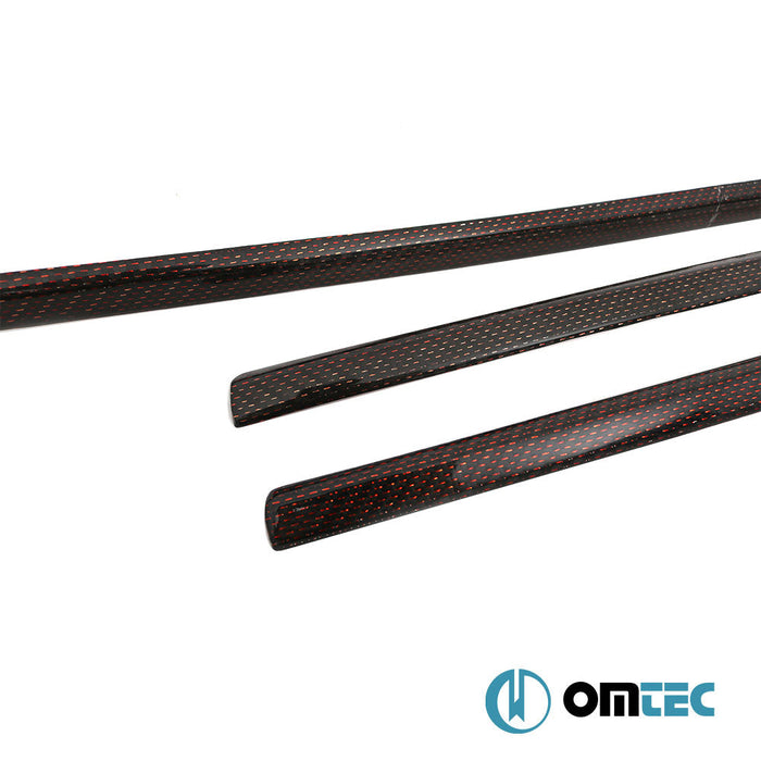 Ön Tampon Alt Izgara 3 Prç. (Karbon - Kırmızı) - Volkswagen T6 Transporter - VAN T6 PRE - FL - (2015 - 2019)