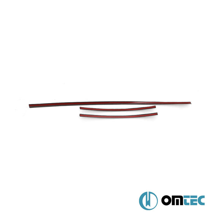 Ön Tampon Alt Izgara 3 Prç. (Karbon - Kırmızı) - Volkswagen T6 Transporter - VAN T6 PRE - FL - (2015 - 2019)