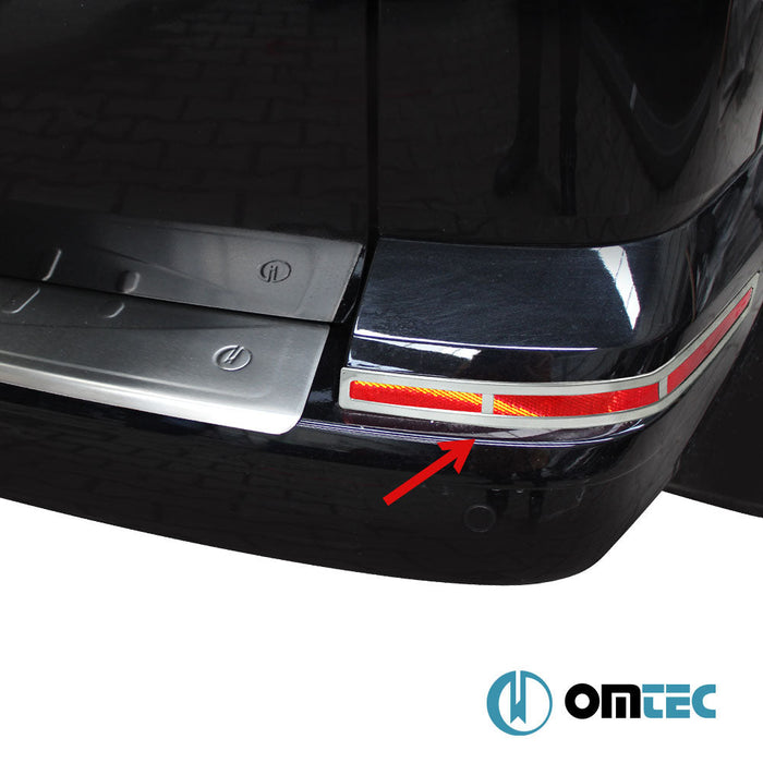 Reflektör Çerçevesi 2 Prç. Paslanmaz (Parlak) (Tek Kapı) - Volkswagen T6 Multivan - VAN T6 - (2015 - 2022)