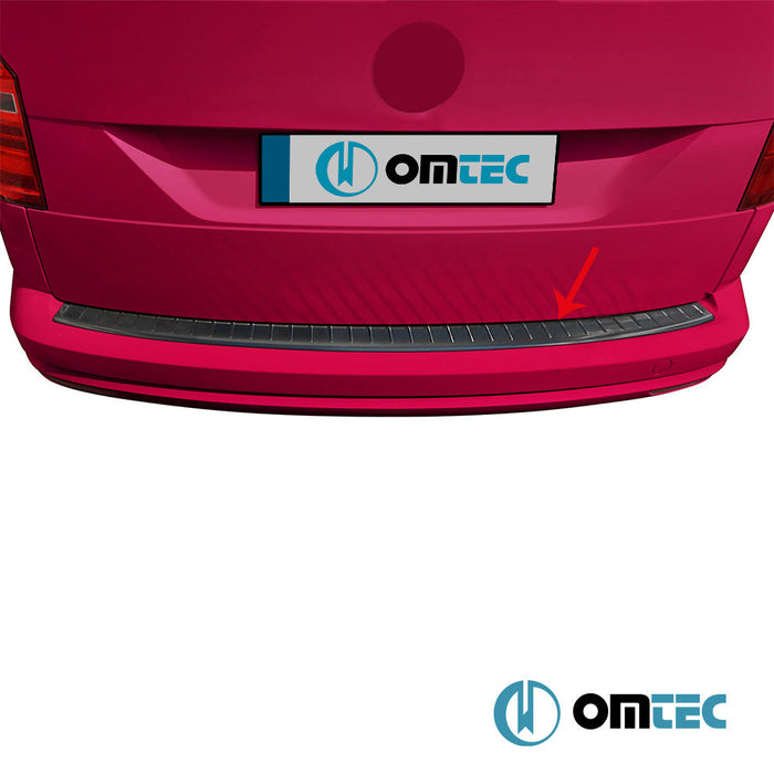 Arka Tampon Eşiği Paslanmaz Çelik (Siyah - Taşlı) - Volkswagen Caddy - MVN 2K FL II - (2015 - 2020)