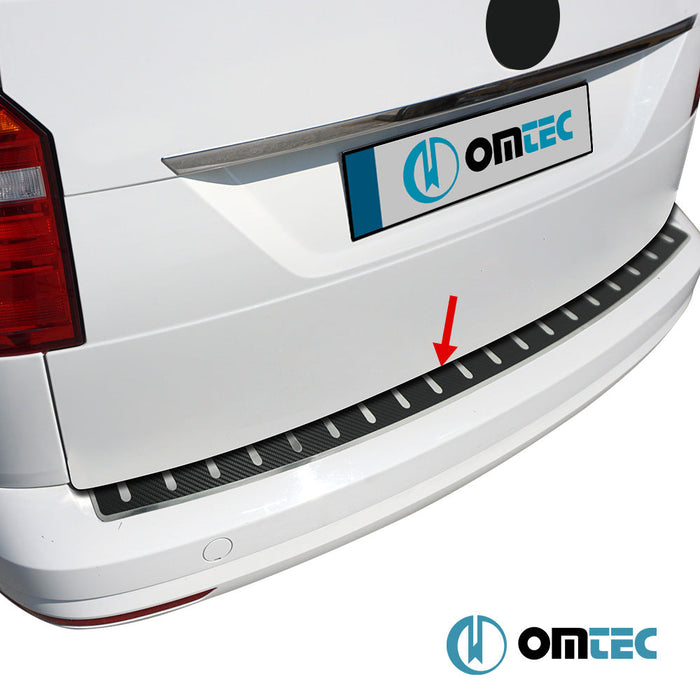 Karbon Folyolu Arka Tampon Eşiği Paslanmaz Çelik - Volkswagen Caddy - MVN 2K FL II - (2015 - 2020)