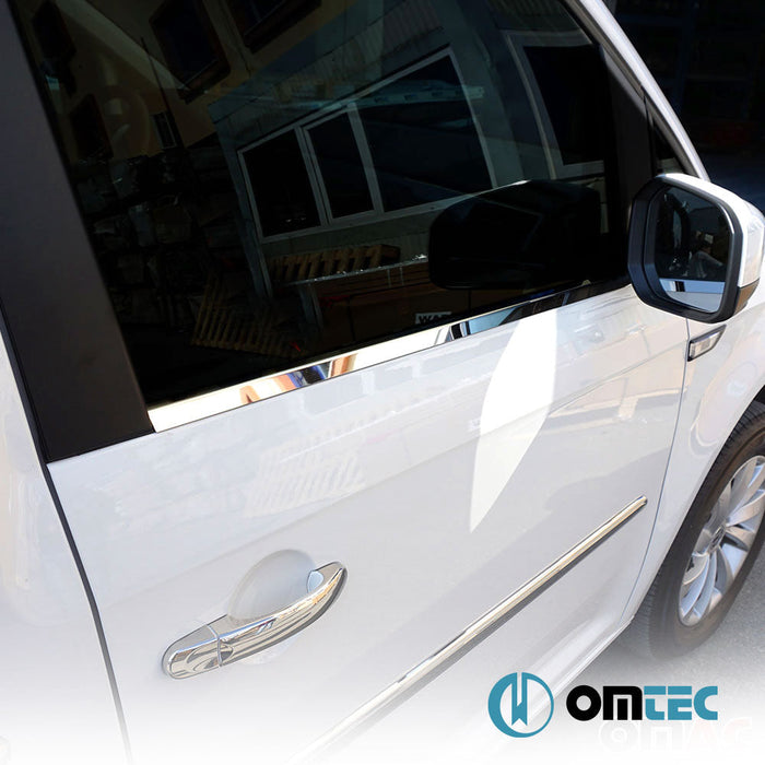 Cam Çıtası 2 Prç. Paslanmaz Çelik (Parlak) - Volkswagen Caddy - MVN 2K FL II - (2015 - 2020)