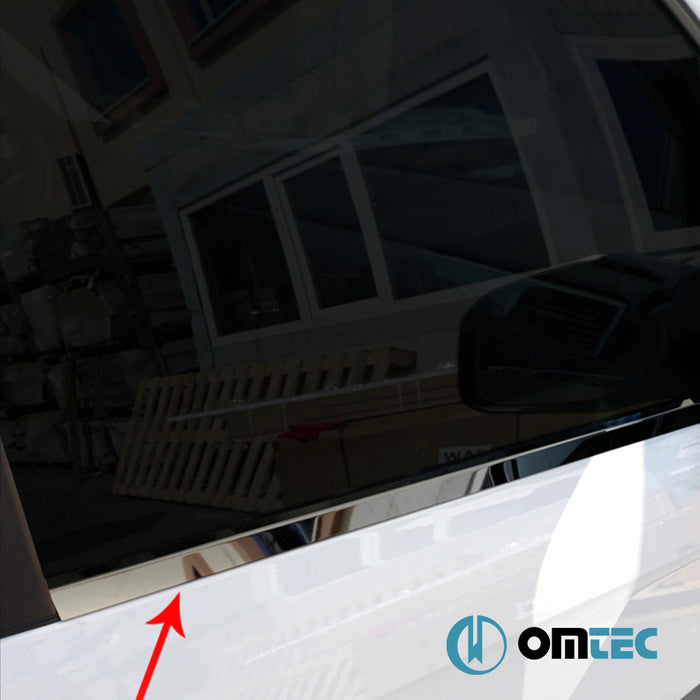 Cam Çıtası 2 Prç. Paslanmaz Çelik (Siyah) - Volkswagen Caddy - MVN 2K FL II - (2015 - 2020)