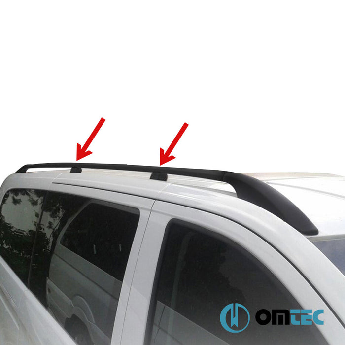 Portbagaj Tavan Çıtası (Solid - Vidalı Montaj) Siyah 2 Prç. Alu. (L2) - Ford Transit Connect - MVN SB -  (2021 - )