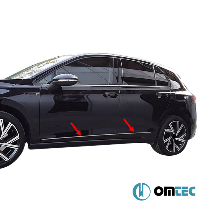 Yan Kapı Çıtası 4 Prç. Paslanmaz Çelik (Parlak) - Volkswagen Golf - HB 5D Mk8 - (2019 - )