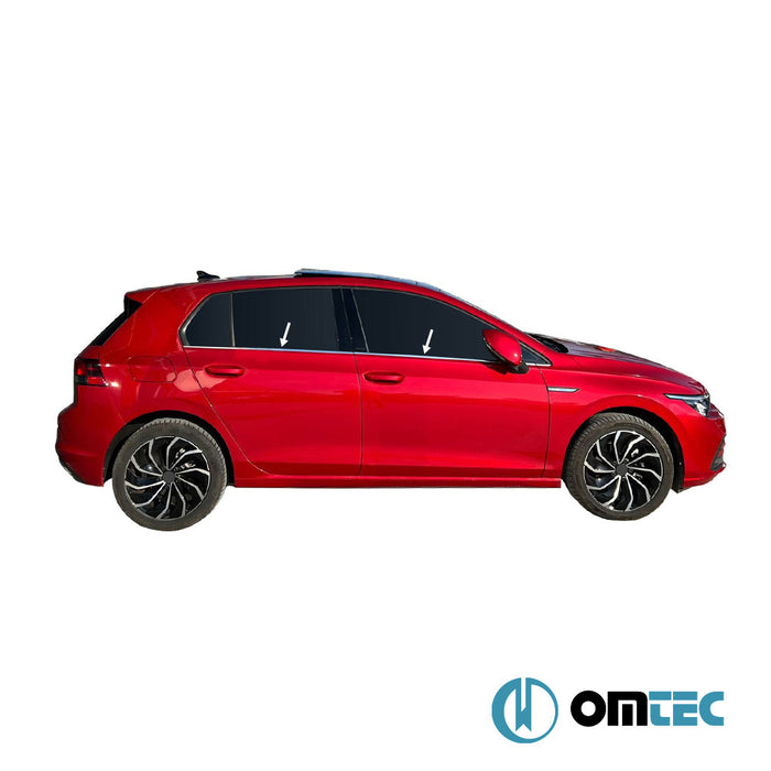 Cam Çıtası 6 Prç. Paslanmaz Çelik (Parlak) - Volkswagen Golf - HB 5D Mk8 - (2019 - )