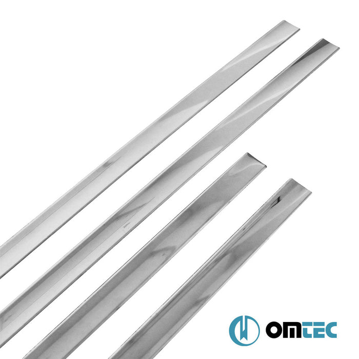 Yan Kapı Çıtası 4 Prç. Paslanmaz Çelik (Parlak - 100cm/65cm) - Ford Ranger - PK T6 - (2011 - 2022)