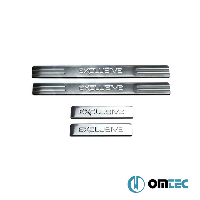 Exclusive Kapı Eşiği 4 Prç. Paslanmaz Çelik (Parlak) - Hyundai Accent/Era - SD MC - (2005 - 2010)