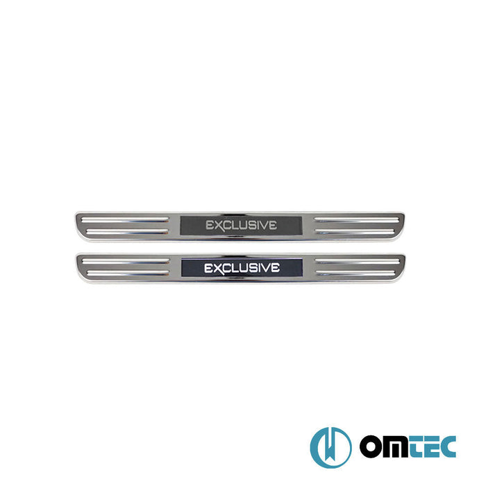 Kapı Eşiği (Işıklı - Exclusive - 38 cm) 2 Prç. Paslanmaz Çelik - Universal