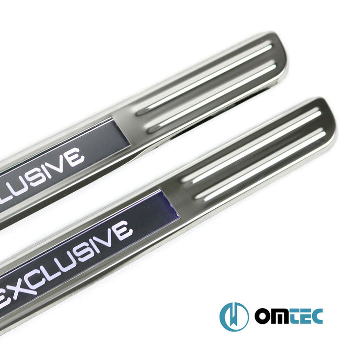 Kapı Eşiği (Işıklı - Exclusive - 38 cm) 2 Prç. Paslanmaz Çelik - Universal