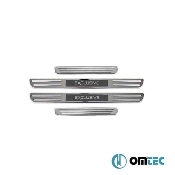 Kapı Eşiği (Işıklı - Exclusive - 45 cm) 4 Prç. Paslanmaz Çelik - Universal