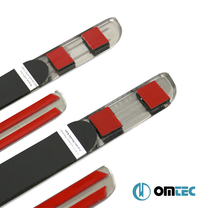 Kapı Eşiği (Işıklı - Exclusive - 45 cmx27 cm) 4 Prç. Paslanmaz Çelik (Siyah) - Universal